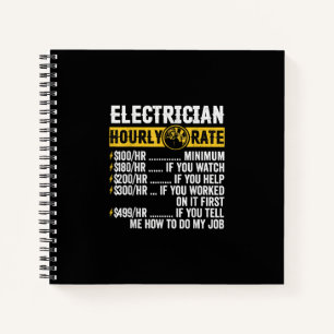 Funny Electrician Apparel, Stundenrennen Männer Notizbuch