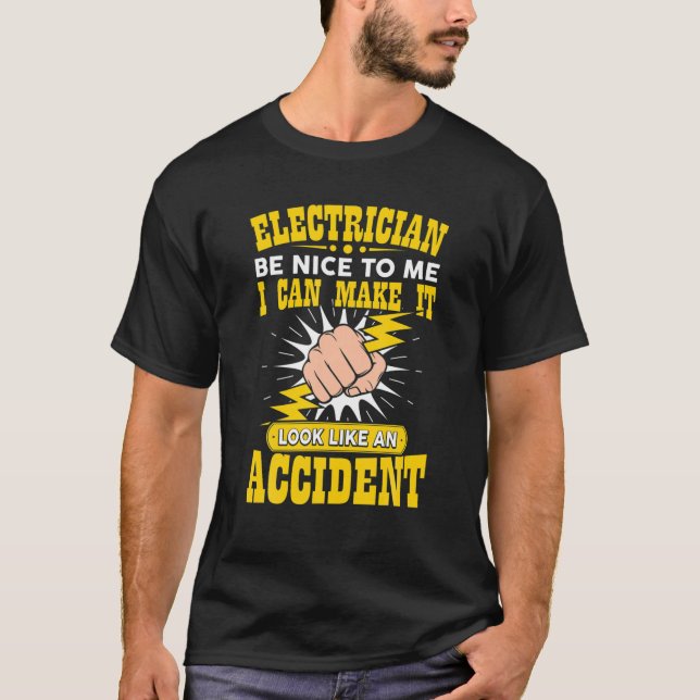 Funny Electrician Art Men Electrical Engineer Humo T-Shirt (Vorderseite)