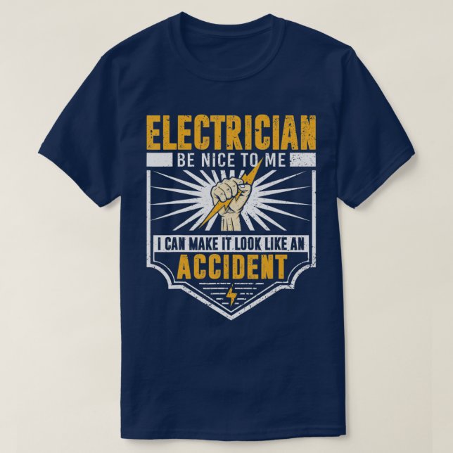 Funny Electrician Art Men Electrical Engineer Humo T-Shirt (Design vorne)