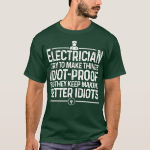 Funny Electrician Art Men Vater Lineman Electronic T-Shirt
