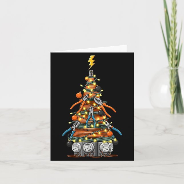 Funny Electrician Christmas Tree Xmas Graphic Men  Karte (Vorderseite)