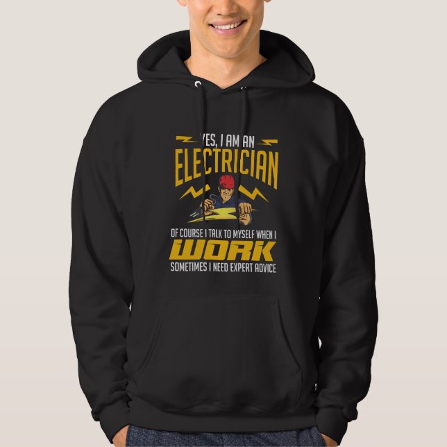 Funny Electrician Expert Handwerker Ratgeber Spaß Hoodie (Vorderseite)