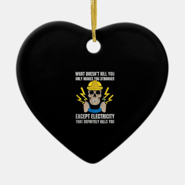 Funny Electrician Gift Electrical Engineer Keramik Ornament (Vorne)