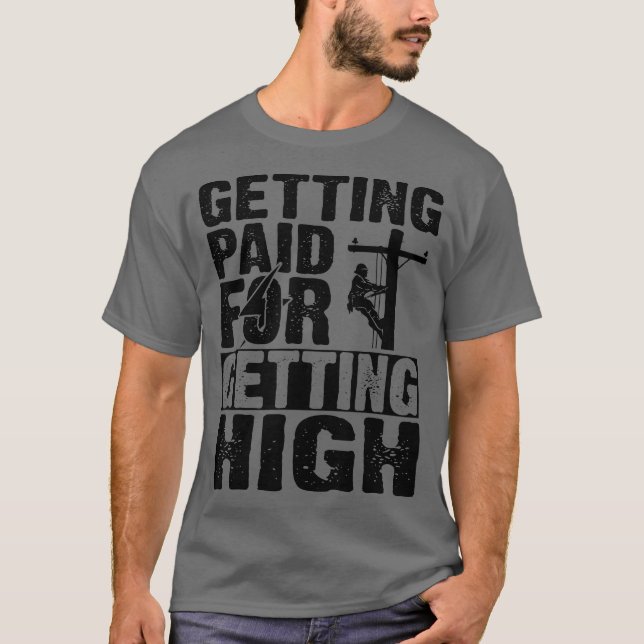 Funny Electrician Gift Electrical Power Lineman T-Shirt (Vorderseite)