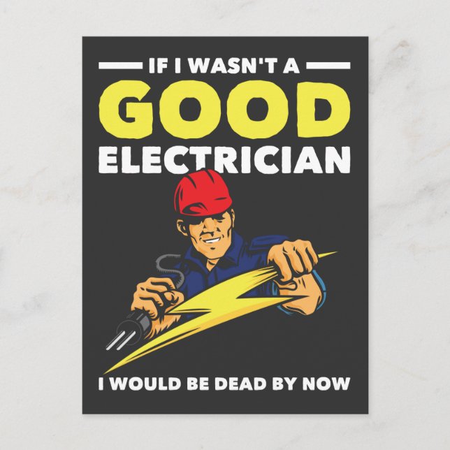 Funny Electrician Saying Job Husband Humor Postkarte (Vorderseite)