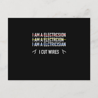 Funny Electrician Shirt, i Cut Wires Postkarte