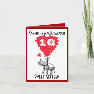 Funny Elefant 16 . Geburtstag Einladung