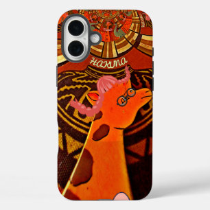 Funny Elegant Giraffe Accessorized African Style iPhone 16 Plus Hülle