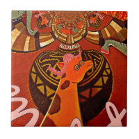 Funny Elegant Giraffe Accessorized African Style