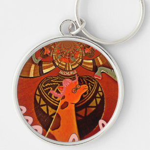 Funny Elegant Giraffe Accessorized African Style Schlüsselanhänger