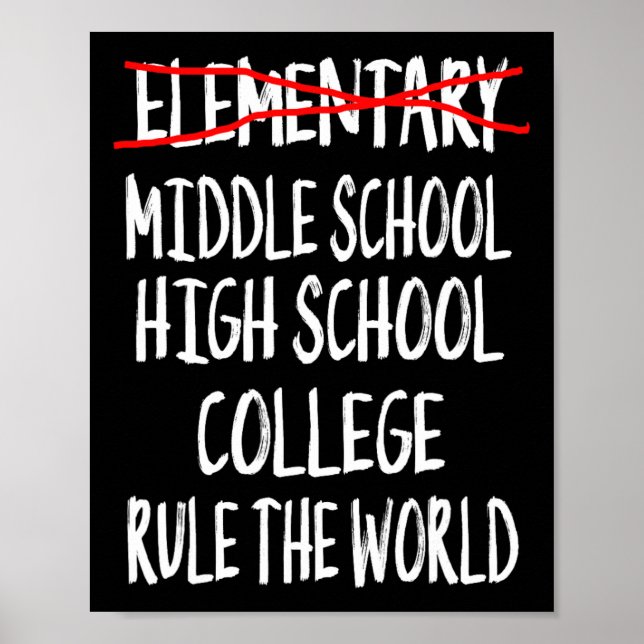 Funny Elementary School Abschluss 6. Klasse Gradu Poster (Vorne)