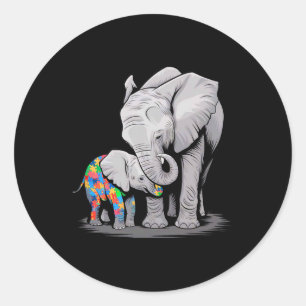 Funny Elephant Autism Awareness Autism Mama Kids B Runder Aufkleber