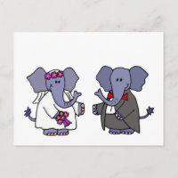 Funny Elephant Briand Groom Wedding Design