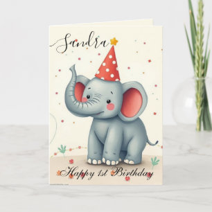 Funny Elephant Happy Birthday Card Karte