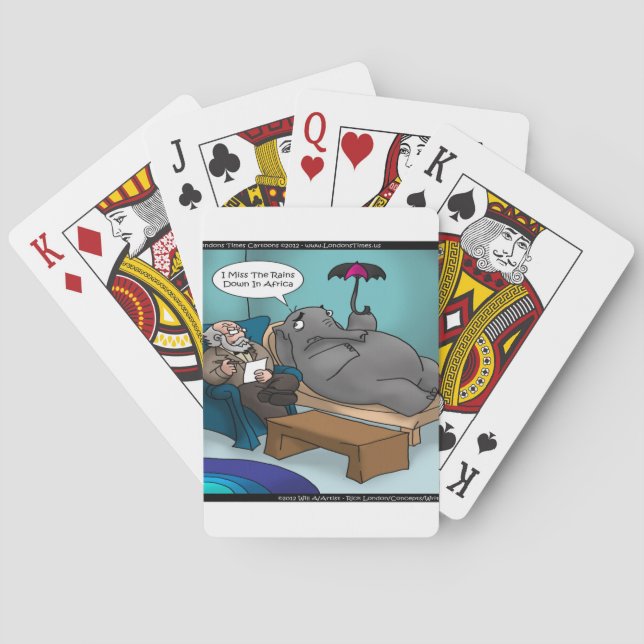 Funny Elephant in Therapy Spielkarten (Rückseite)