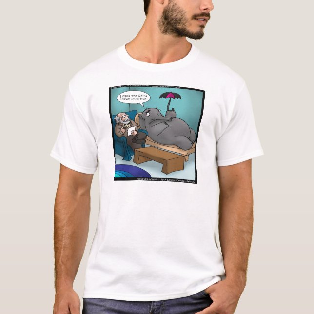 Funny Elephant in Therapy T-Shirt (Vorderseite)