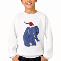Funny Elephant in Weihnachtsmannmütze Weihnachten 