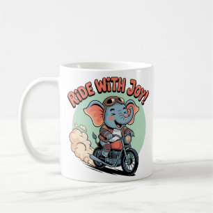 Funny Elephant Tattoo Motorbike Joy Ride Kaffeetasse