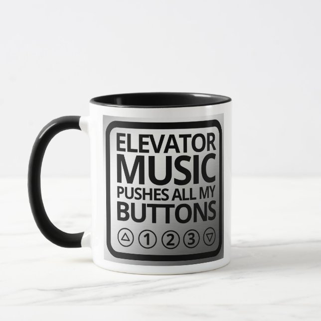 Funny Elevator Music drückt alle meine Tasten Tasse (Links)