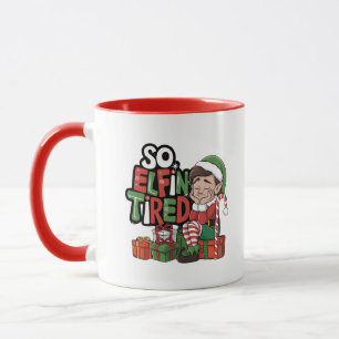 Funny ELF Christmas Morgens Kleine Geschenk Tasse