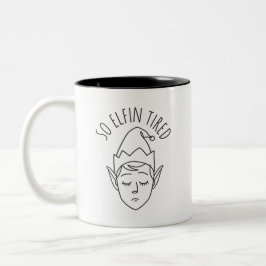 Funny ELF Christmas Morgens Kleine Geschenk Zweifarbige Tasse