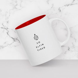 Funny ELF Christmas Morgens Kleine Geschenk Zweifarbige Tasse