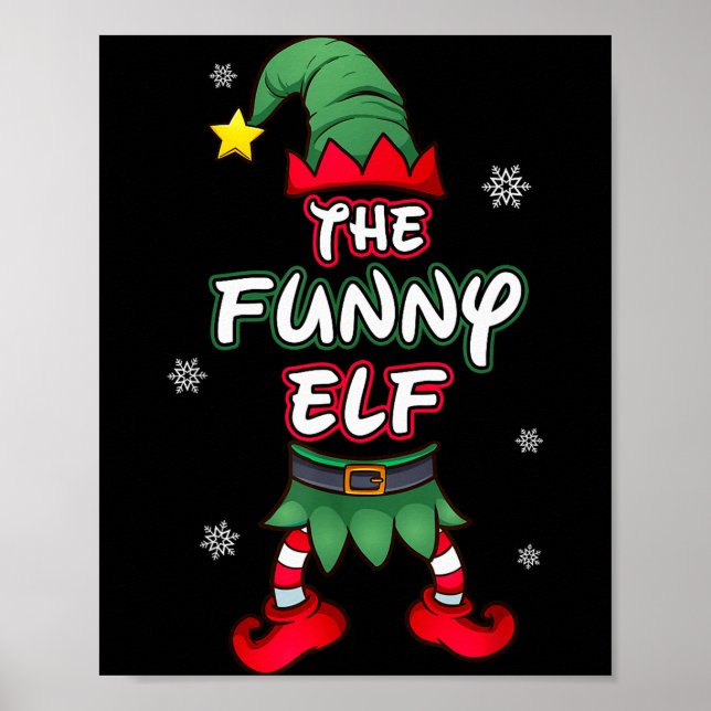 Funny Elf Christmas Pajamas Pjs Matching Family Gr Poster (Vorne)