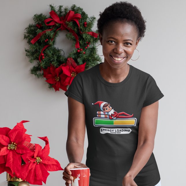 Funny Elf entspannt sich beim Progress Bar Loading T-Shirt (Von Creator hochgeladen)