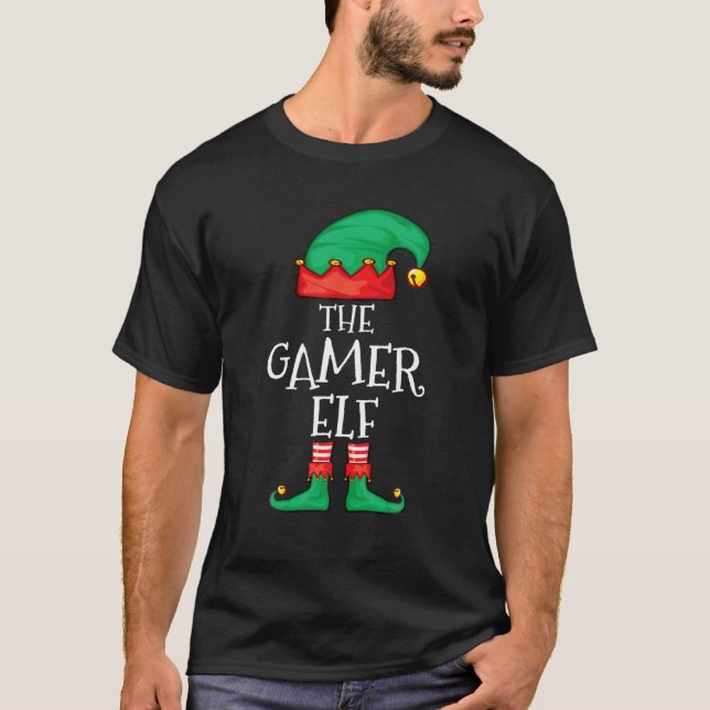 Funny Elf Familie Weihnachten Der Gamer Elf Sweate T-Shirt (Vorderseite)