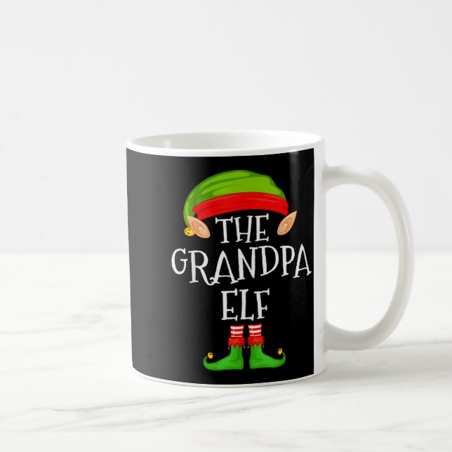 Funny Elf Family Christmas Grandpa Elf Sweater Mat Kaffeetasse (Rechts)
