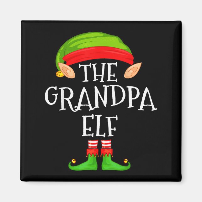 Funny Elf Family Christmas Grandpa Elf Sweater Mat Magnet (Vorne)