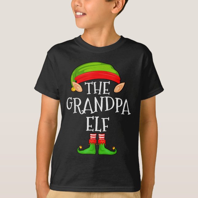 Funny Elf Family Christmas Grandpa Elf Sweater Mat T-Shirt (Vorderseite)