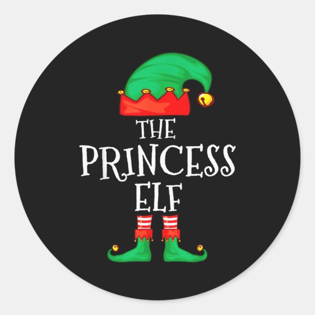 Funny Elf Family Christmas Princess Elf Sweater Me Runder Aufkleber (Vorderseite)