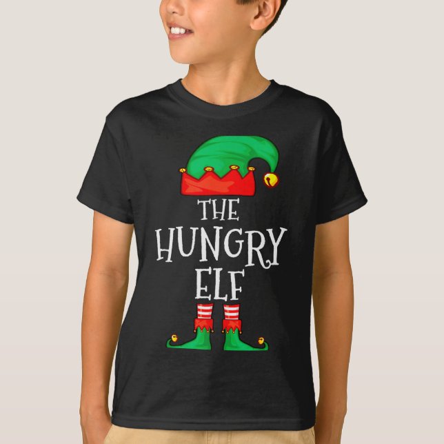Funny Elf Family Christmas The Hungry Elf Sweater  T-Shirt (Vorderseite)