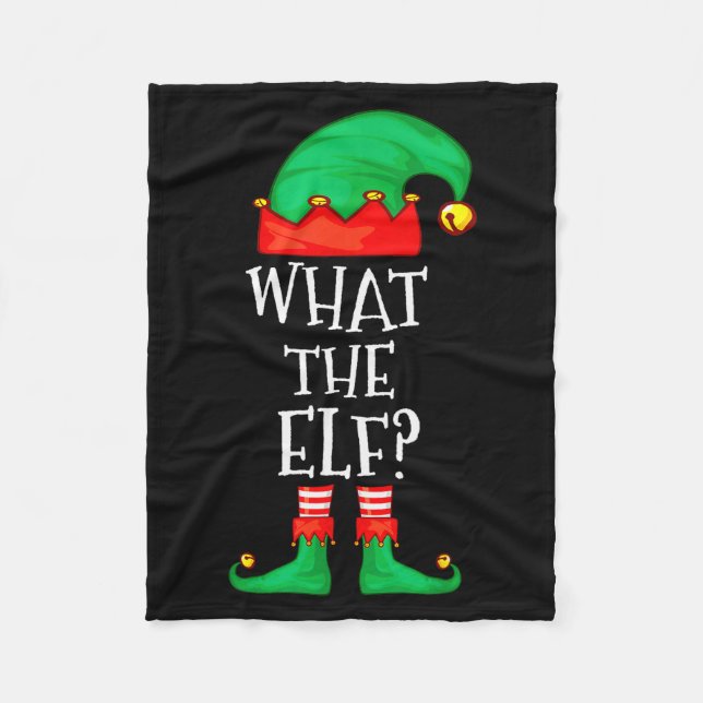Funny Elf Family Christmas What The Elf Sweater Me Fleecedecke (Vorderseite)