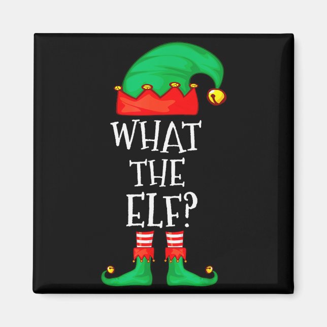 Funny Elf Family Christmas What The Elf Sweater Me Magnet (Vorne)