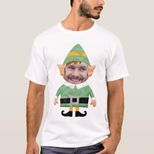Funny elf Foto benutzerdefinierte Vorlage Weihnach T-Shirt
