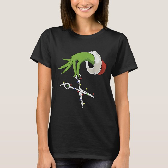 Funny Elf Hands Hair Stylist Hairdresser Scissor B T-Shirt (Vorderseite)