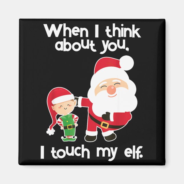 Funny Elf Inappropriate Adult Humor Christmas Gift Magnet (Vorne)