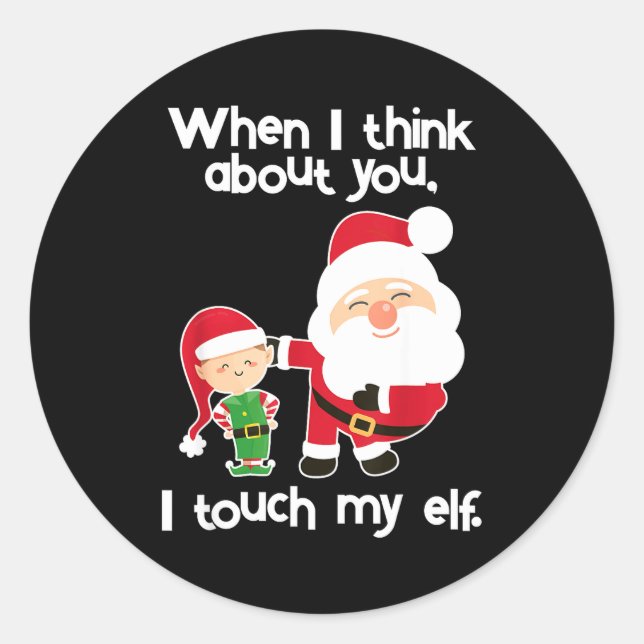 Funny Elf Inappropriate Adult Humor Christmas Gift Runder Aufkleber (Vorderseite)