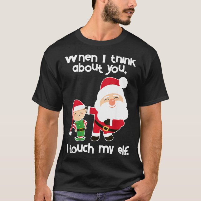Funny Elf Inappropriate Adult Humor Christmas Gift T-Shirt (Vorderseite)