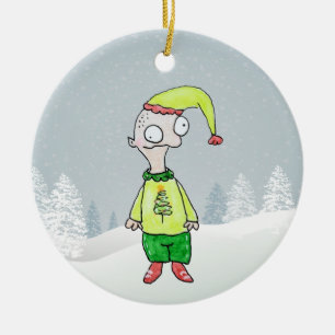 Funny Elf Keramik Ornament