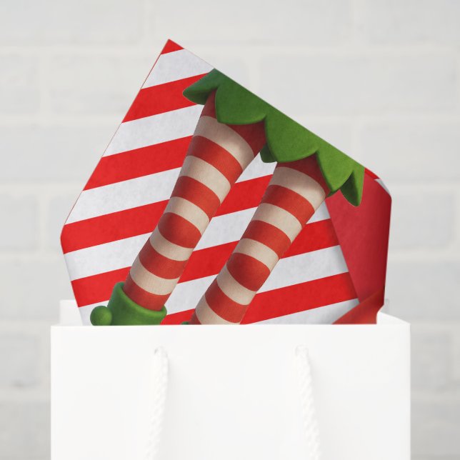 Funny Elf Legs Christmas | North Pole Mischief  Seidenpapier (Geschenktüte)