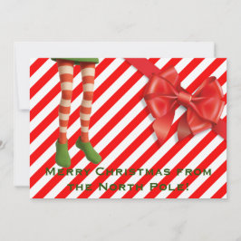 Funny Elf Legs Holiday Card | North Pole Mischief Feiertagskarte
