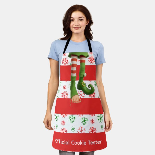 Funny Elf Legs | North Pole Fun Christmas Apron Schürze (Getragen)