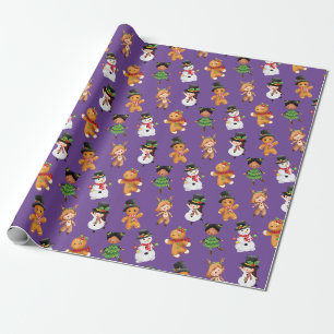Funny Elf mit Snowman Pattern Weihnachten Hübsch Geschenkpapier