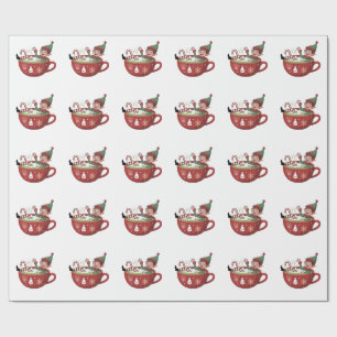Funny Elf nimmt Matcha Bathub Weihnachten Geschenkpapier