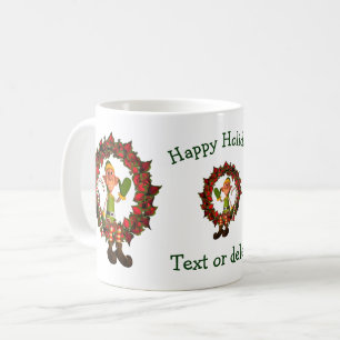 Funny Elf Personalisierter Weihnachtsfeiertag Kaffeetasse
