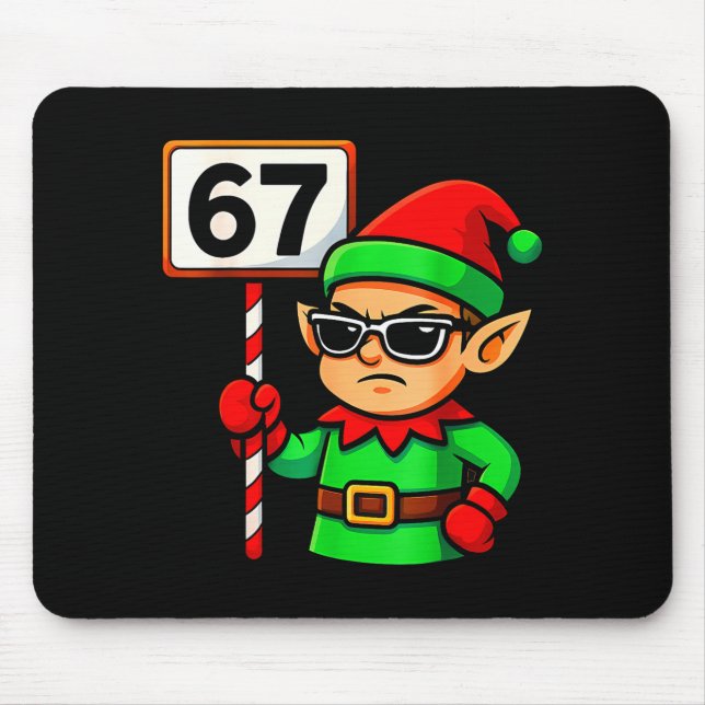 Funny Elf Six Seven 6 7 Meme Christmas Costume 67  Mousepad (Vorne)
