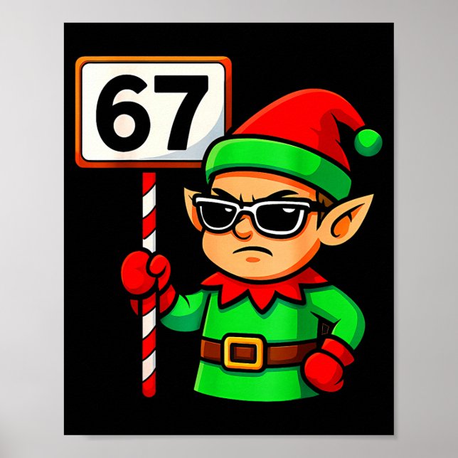 Funny Elf Six Seven 6 7 Meme Christmas Costume 67  Poster (Vorne)